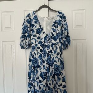Abercrombie & Fitch Blue and White Floral Midi Dress